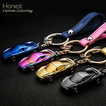 

Honest Custom Lettering KeyChain Gift For Car Key Chain Holder LED Lighting Keychains Bag Pendant Leather Rope Lovers Best Gift