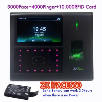 

3000 Face Capacity Open Door acces control face Biometric Technology Facial IDcard Fingerprint attendance system zkteco iface660