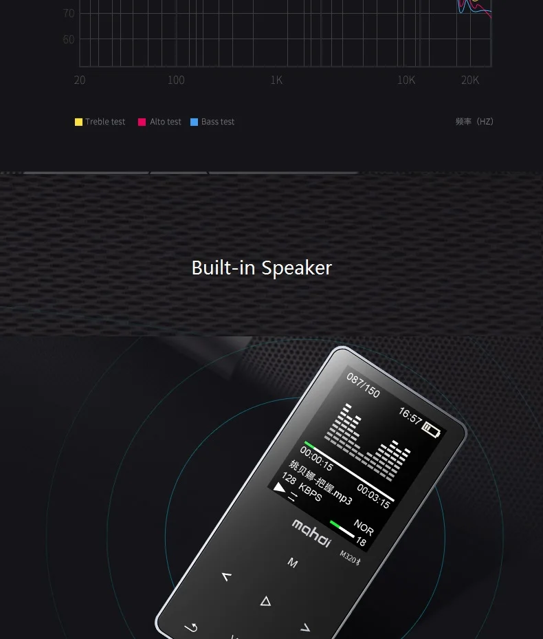 Mahdi MP4 Player Bluetooth Capacitive Touch Built-In Speaker MP 4 Player 1.8 Languages Support Recording E-book TF  Armband (10)