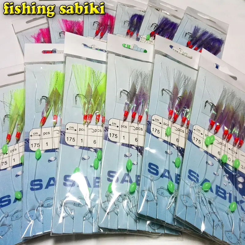 

fishing sabiki each bag have 6pcs hooks sabiki rigs fishing lures bait rigs bait jig lure with fish skin
