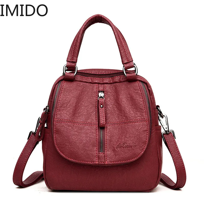 

IMIDO Multifunctional Women Backpack Female Back pack Small Mochila Feminina School Backpacks For Teenage Girls Bags Sac A Dos