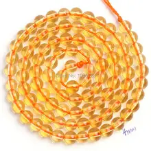 Envío Libre 4mm Pretty Natural Citrino Cuarzo Forma Redonda DIY Piedras Sueltas Perlas Capítulo 15 “Accesorio de La Joyería w1103