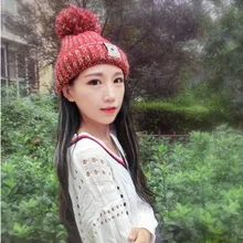 Осенне-зимняя версия высококлассной бархатной вязаной шапки для женщин на открытом воздухе с пятизвездочной шерстяной шляпой