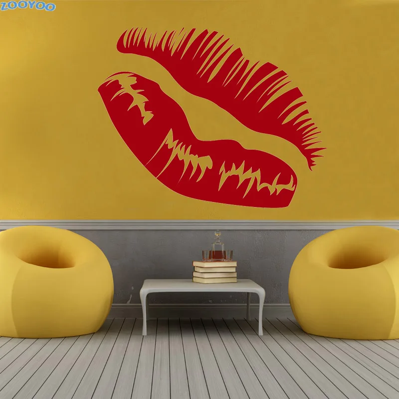 ZOOYOO Kissing Sexy Lip Wall Sticker Home Decor Accessories Modern Art