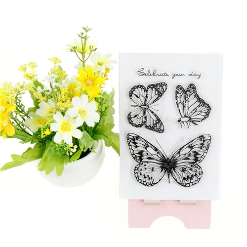 

DIY Photo Album Decor for Scrapbooking Butterfly stamp Clear Stamp Transparent Silicone Rubber