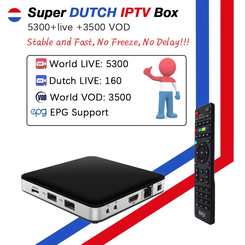 

Tvip 605+The best Dutch Iptv 5000Live+VOD Dual OS Android&Linux System Amlogic S905X WiFi 4K Netherlands Holland Europe Iptv Box