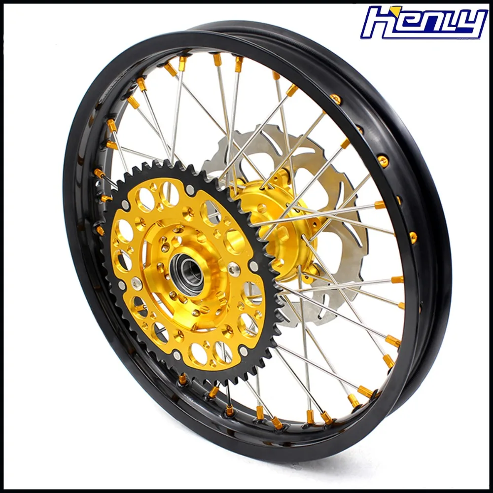 21/18 мотоциклетные обода эндуро полный набор колес для SUZUKI DRZ400 2000-04 DRZ400E 2000-2007 DRZ400S 2000-18 золотой задний диск 220 мм