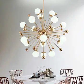 

Luxury Gold Chandelier Lighting Creative Design Glass Ball Chandelier for Living Room Bedroom Nordic Dining Room Hanging Lamp