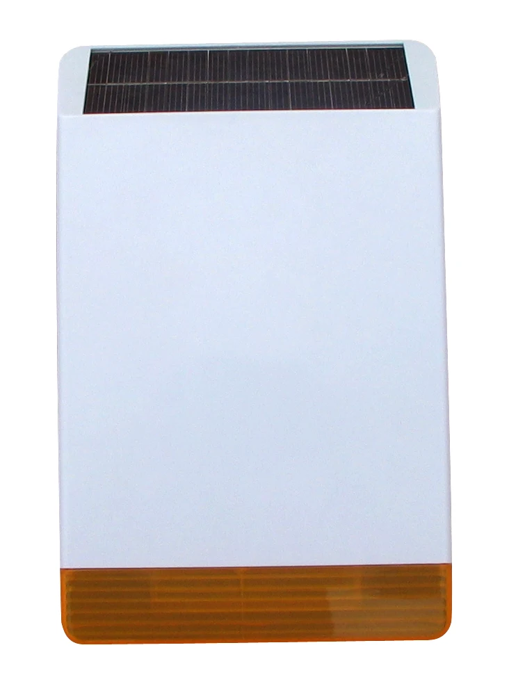 Externo sem Fio Sirene com 110db Foco Freqüência Md-326r Strobe Flash Sirene Solar-powered Grandes Sons Alarmantes 433 Mhz 868