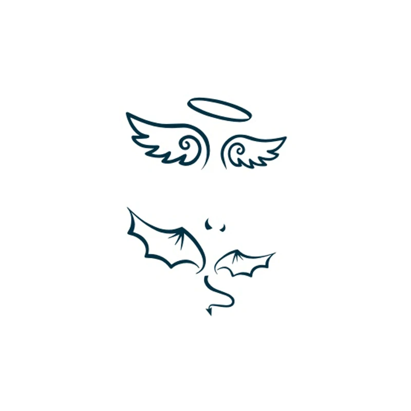 

2017New Hot Design Tatoo Waterproof Temporary Tattoo Stickers for Adults Body Art Angel Devil Wings Fake Tattoo for Man Woman