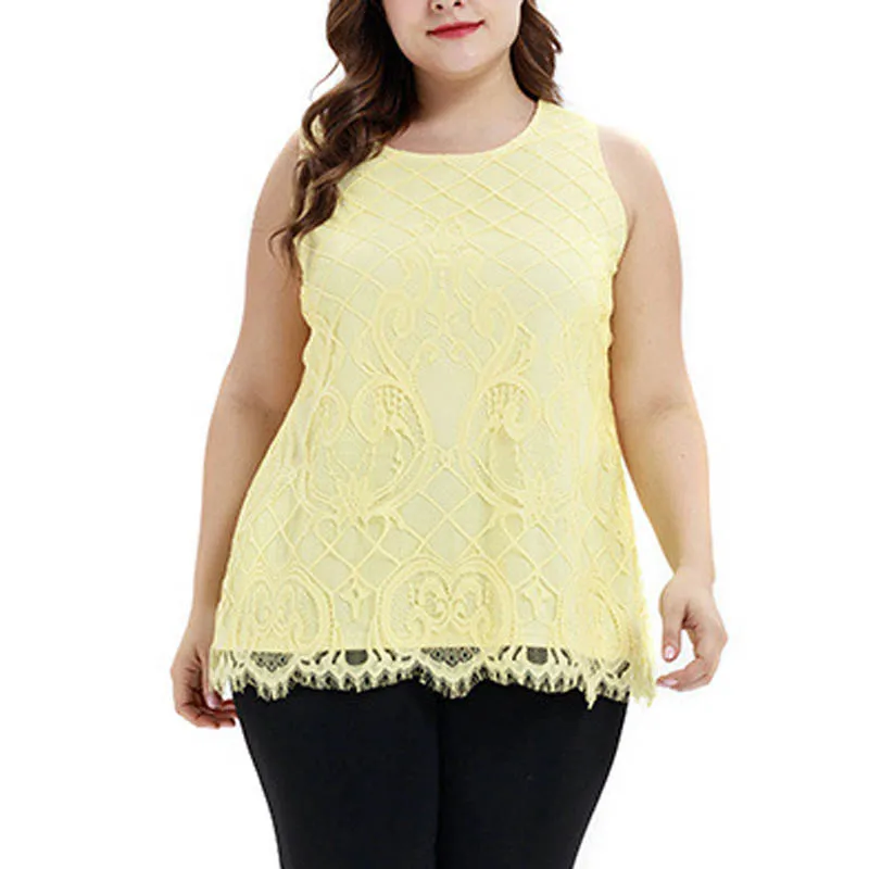 Summer sleeveless t shirt women plus size 2XL 5XL o neck shirt women