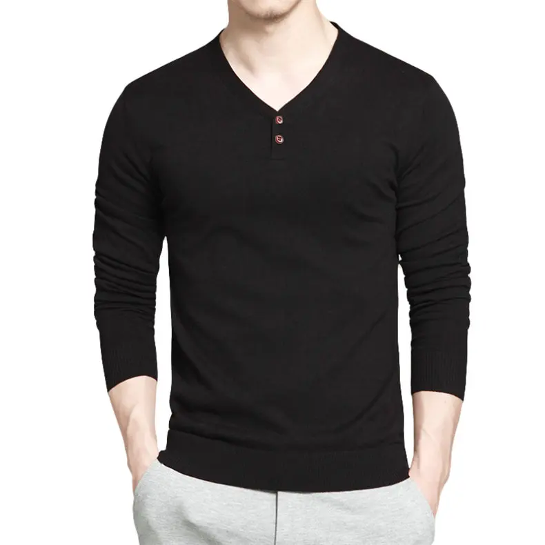 5colors 2018 Spring Men Sweaters Combed Cotton V neck Long Sleeve Knitted Polo Shirts Men Pullovers Autumn M-4XL Muls Brand New-04