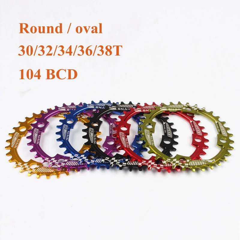 

SNAIL Road Mountain Bike Chaniwheel Tooth 104BCD 30 32 34 36T MTB Bicycle Round/oval Chainring Narrow Wide Crankset Plate