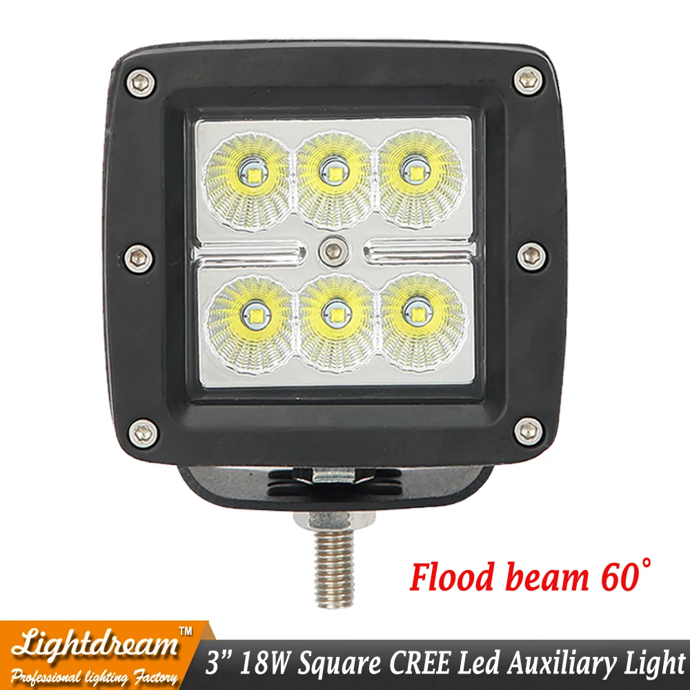 Пара 6 светодиодный квадратный точечный луч 18W 12V 24V рабочий светильник прожекторы