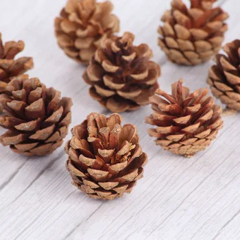 

10pcs Natural Pine Cones Photo Props Accessories Christmas Decoration Tree Toppers Pinecone Xmas New Year DIY Party Decoration