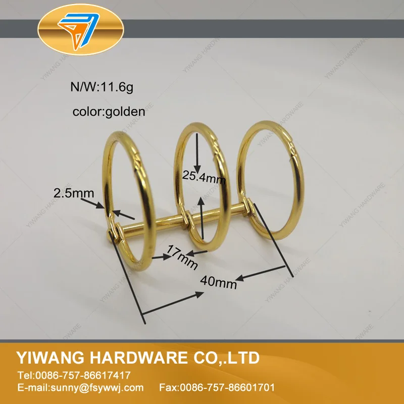 

File folder accessories wire 2.5mm 40mm lenght 3 holes binding ring clip for calendar wholesale