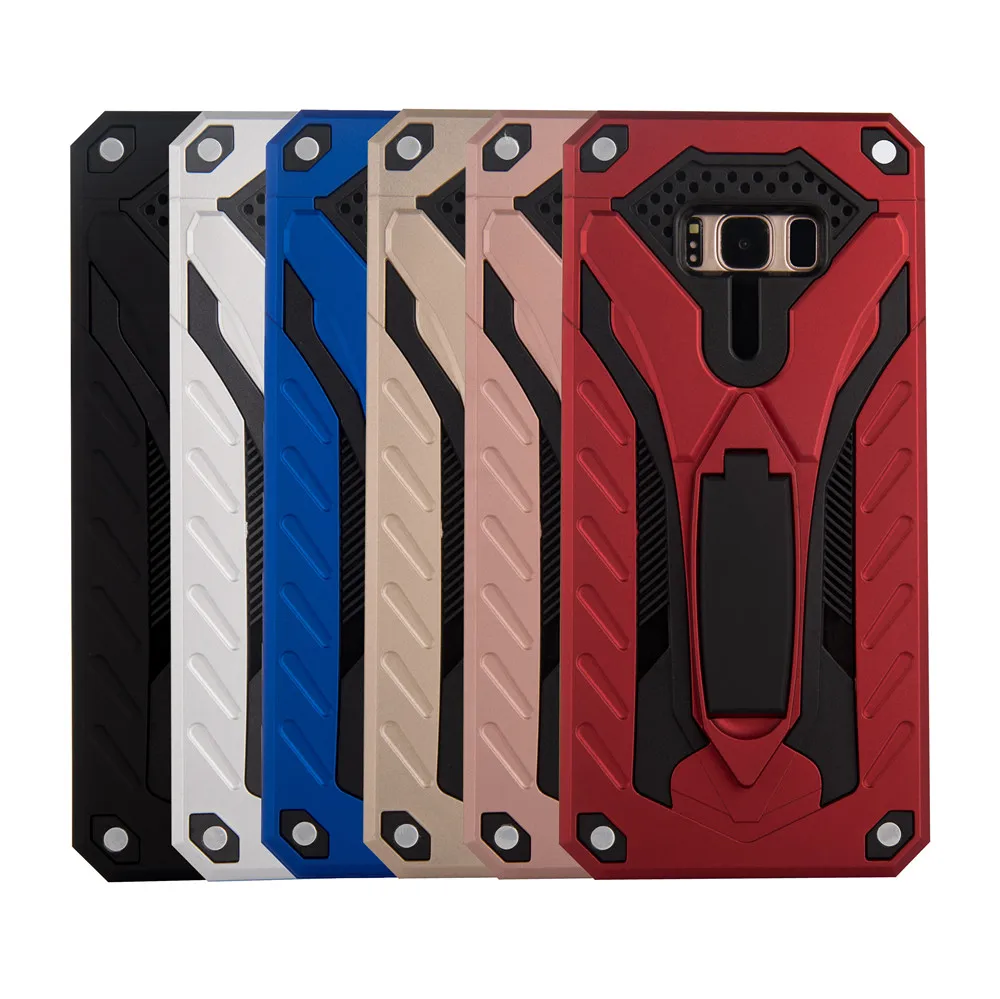 

luxury Armor Case for Samsung Galaxy S7 Edge S8 S9 Plus Note 5 8 Full-body Protective Skin Stand PC+TPU Shockproof Back Cover