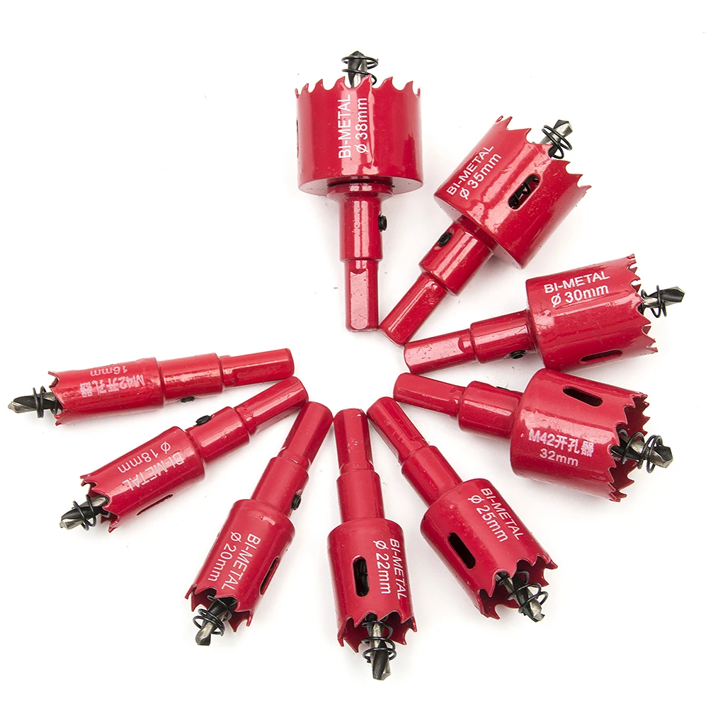 9Pcs M42 HSS  Drill Bit Hole Saw Twist Drill Bits Cutter Power Tool Metal Holes Drilling Kit Carpentry Tools for Wood Steel Iron
