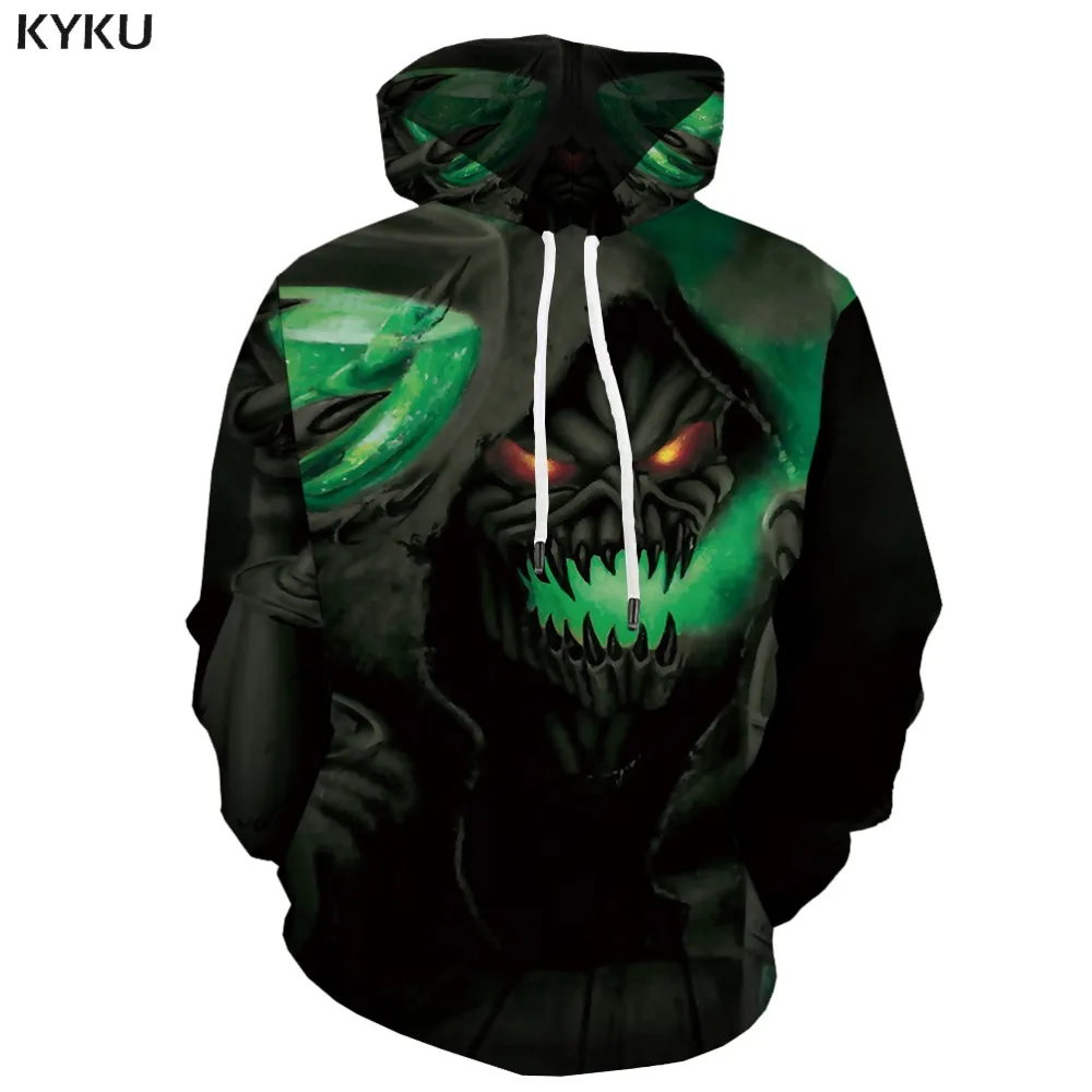 

KYKU 3d Hoodies Skull Sweatshirts men Punk Hoodie Print Cosplay Sweatshirt Printed Gray Hoody Anime Magic Hooded Casual
