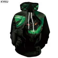 KYKU 3d Hoodies Skull Sweatshirts men Punk Hoodie Print Cosplay Sweatshirt Printed Gray Hoody Anime Magic Hooded Casual