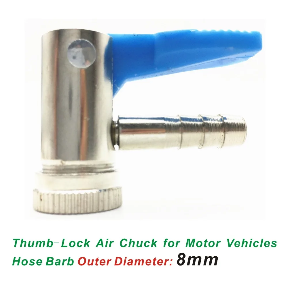 8mm,Thumb Lock Air Chuck For Motor Vehicles,Tyre Inflating Clip on Quick Connector,Finish