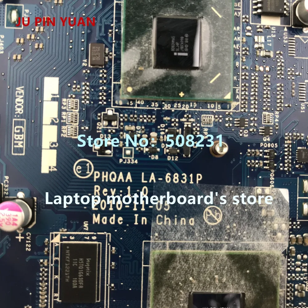 JU PIN юаней K000125700 PHQAA LA-6831P Mainrboard для Toshiba satellite P750 P755 A665 материнская плата для ноутбука полностью протестированы