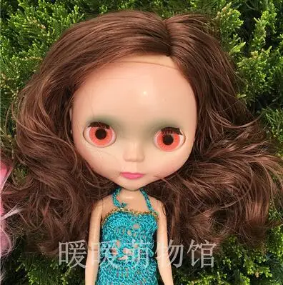 Ледяная кукла такая же, как Blyth Doll розовые волосы черные волосы золотые волосы с макияжем подходит для DIY make up Blyth Обнаженная кукольный подарок для девочек - Цвет: 11brown curl1