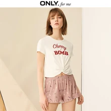 ONLY весна лето женская футболка с короткими рукавами с буквенным принтом | 119201527