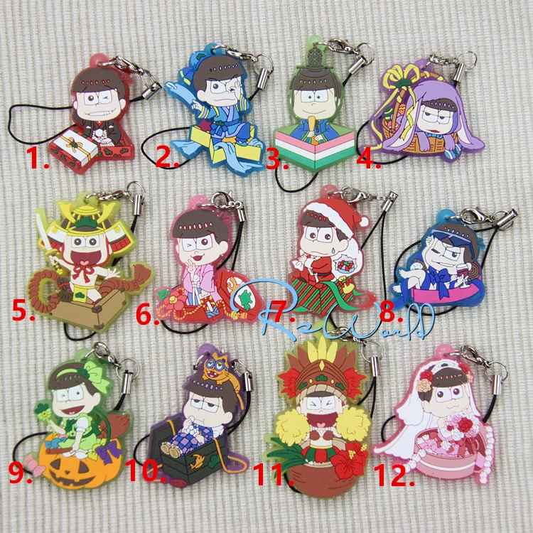 Osomatsu kun Anime Juuyonmatsu Ichimatsu Karamatsu Choromatsu Festival Ver Japanese Rubber Keychain