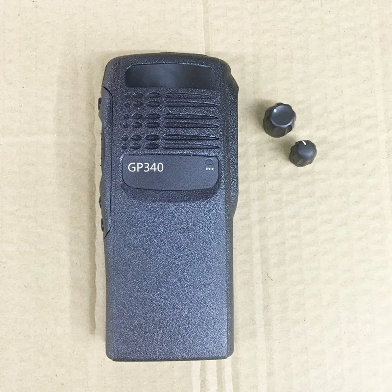 

honghuismart The housing front case shell for motorola GP340 walkie talkie with 2 knobs,speaker lock,labels, plate,dust cover