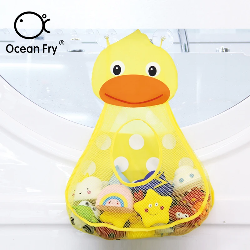 

Cartoon Animal Baby Bathing Toys Storage Bag With Suction Cup Bathroom Bath Play Water Toy Storage Waterproof Hanging Wall Bag