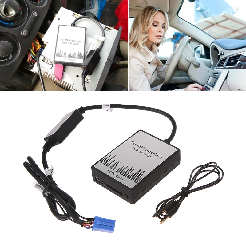 

USB SD AUX Car MP3 Music Radio Digital CD Changer Adapte For Renault 8pin Clio Avantime Master Modus Dayton Interface