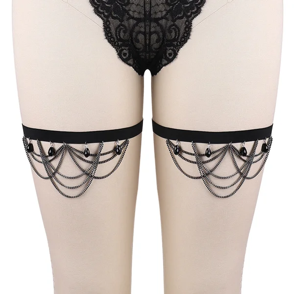Black P0152 pair Мода харадзюку ручной работы панк рок готический БДСМ Связывание металлические аксессуары маленький красный цветок клуб бар звезды - Цвет: Black P0152 pair
