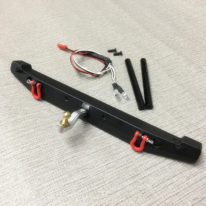 1PC Climbing Car Rear Bumper Metal Rear Anti collision Bar with LED Light Trailer Hooks for