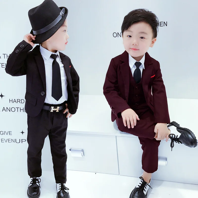 

New Flower Girl Dress Suit Children's Suit Boy Gentleman Dress Flower Girl Suit Wedding Performance Stage Clothing