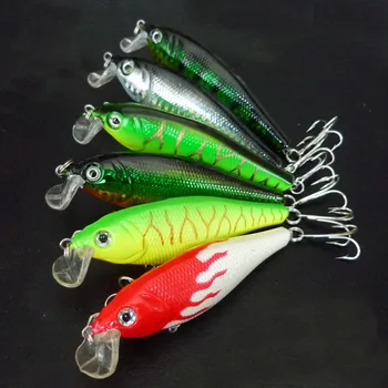 

5PCS Fishing Lure red/white Mimmow Treble Hook Spinner baits 10cm 14.5g