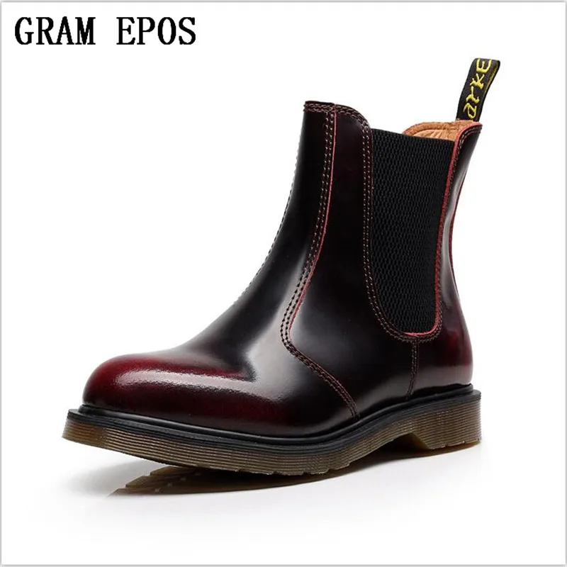 

GRAM EPOS New Unisex Cowhide leather Winter Ankle Boots Men Ankle Snow Martin boots bot Male Autum bots army shoes Lovers boots