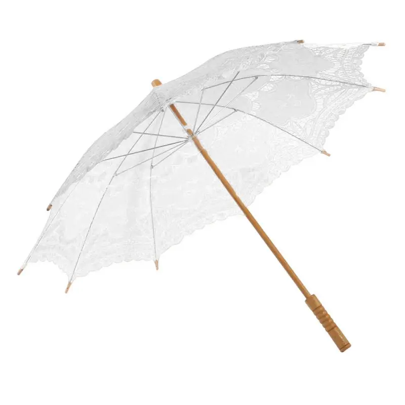 Зонтик Европейский кружевной свадебный зонтик для невесты аксессуары для свадебной вечеринки ручное открытие длинной ручкой