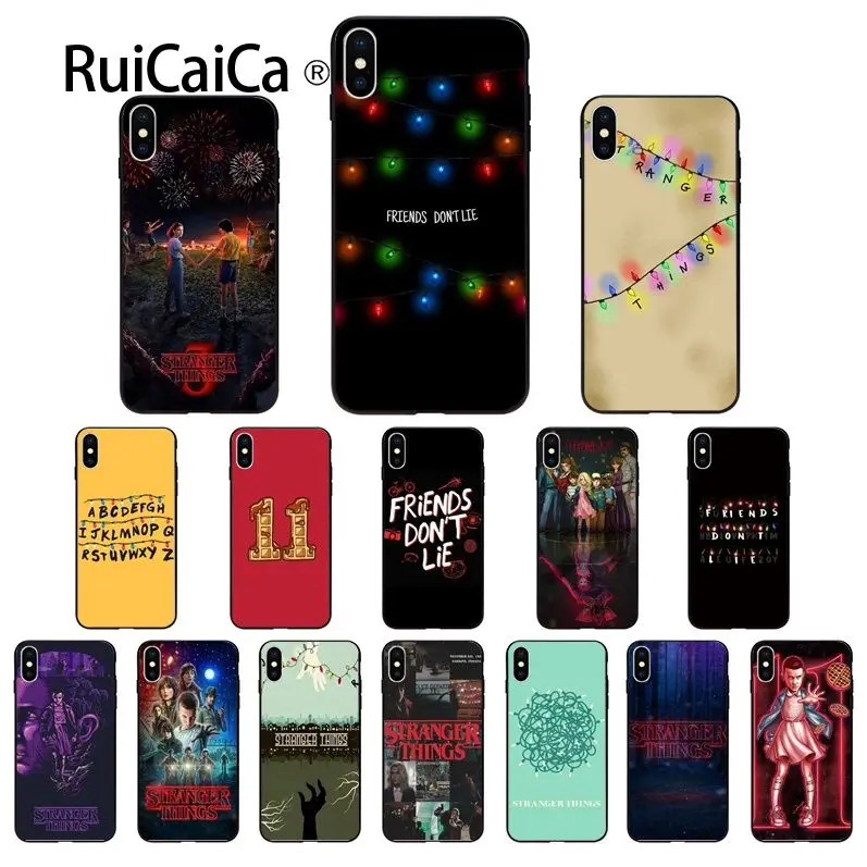 Чехол для телефона Ruicaica Stranger Things черный чехол из ТПУ iPhone 5 5Sx 6 7 7plus 8 8Plus X XS MAX XR |