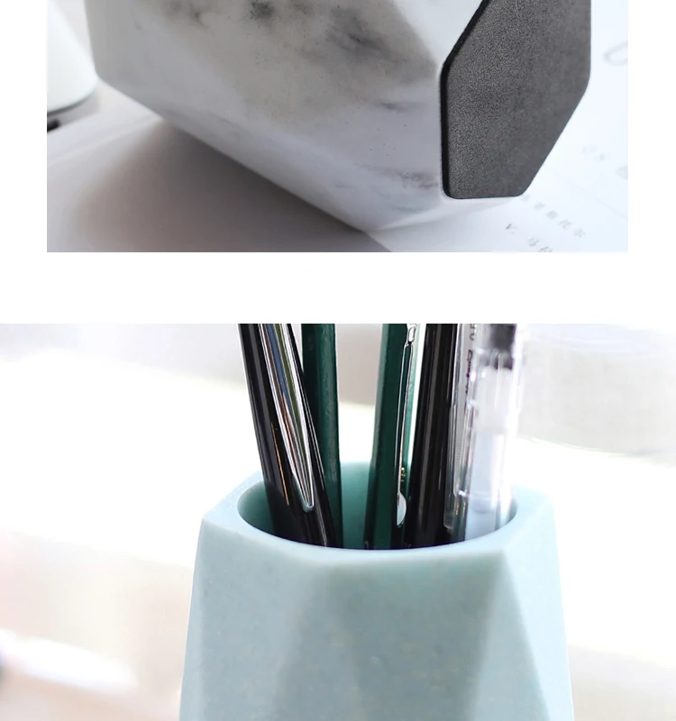 Vaso do Lápis Suporte de Escova Moda Criativa Pena Vaso da Composição Concisa Papelaria Desk Tidy Container 6 Cheap Porta-caneta