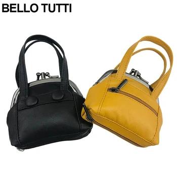 

BELLO TUTTI Genuine Leather Mini Coin Purse Women's Change Purse With Zipper Female Small Clutch Wallet Money Key Holder Bag