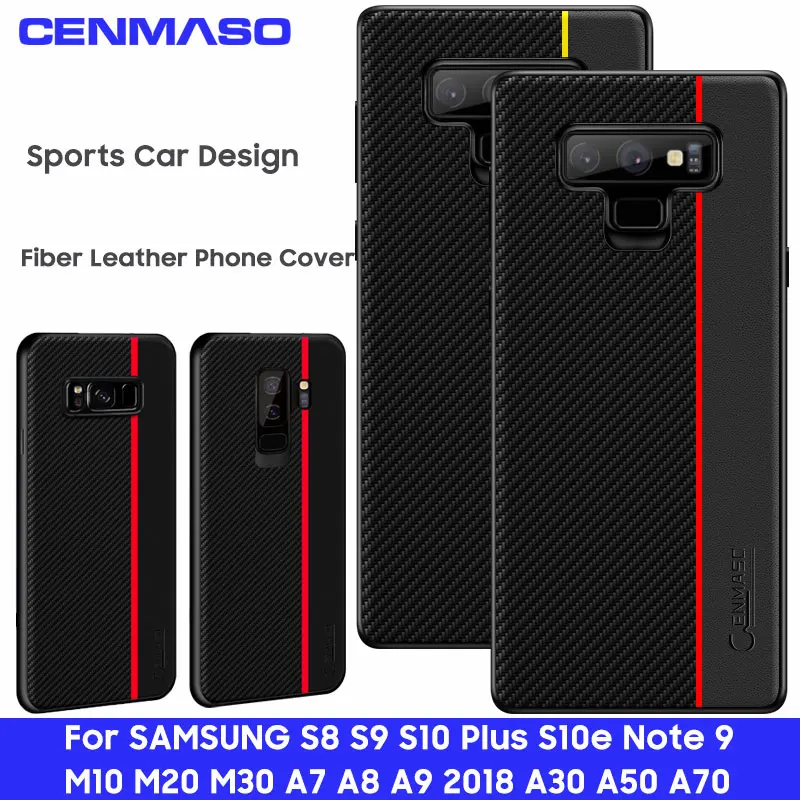 

CENMASO Original Fiber Leather Cover for Samsung Galaxy S8 S9 S10 Plus S10e Note 9 M10 M20 M30 A7 A8 A9 2018 A30 A50 A70 Case