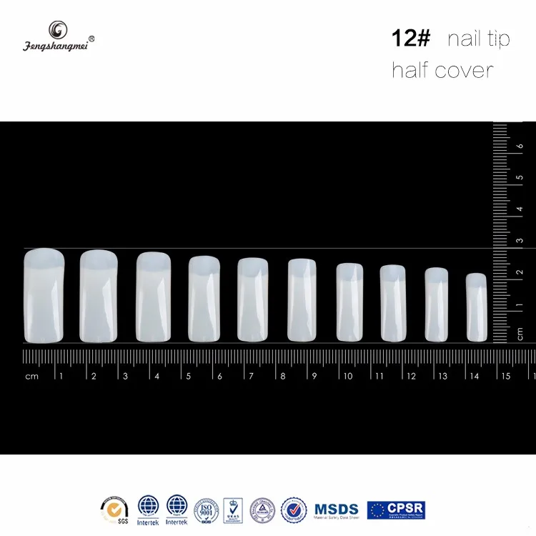 Fengshangmei накладные ногти прямые салонные полупокрытые длинные ногти для художественного дизайна упаковка 100 шт