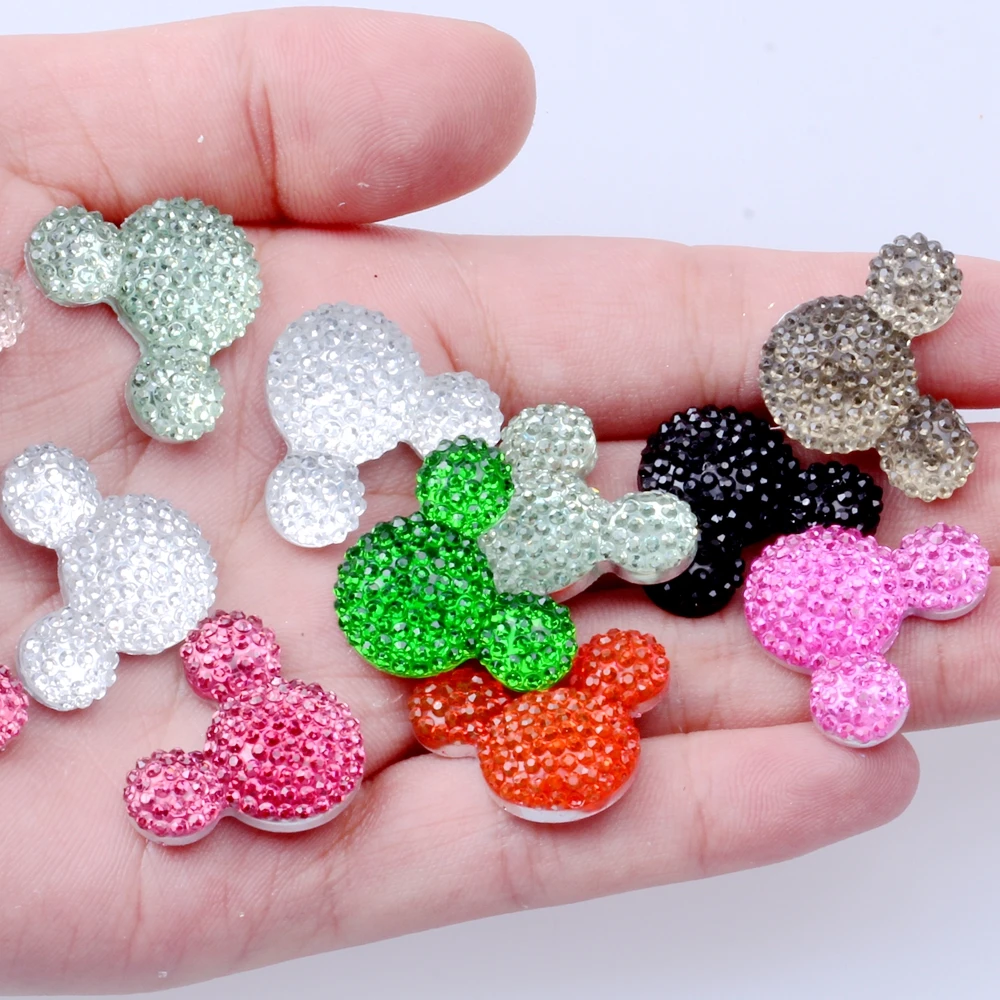 Medium! 20Pcs/bag 20x23mm Flatback Resin Head Design Rhinestone Beads Decorations DIY Backpack Crafts Garments Deco