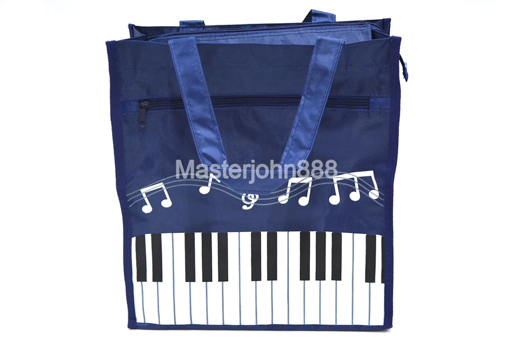  Music Piano Keyboard Music Note Oxford Bag With Zipper Outta Pocket Handbag Shopping Bag Free Shipp