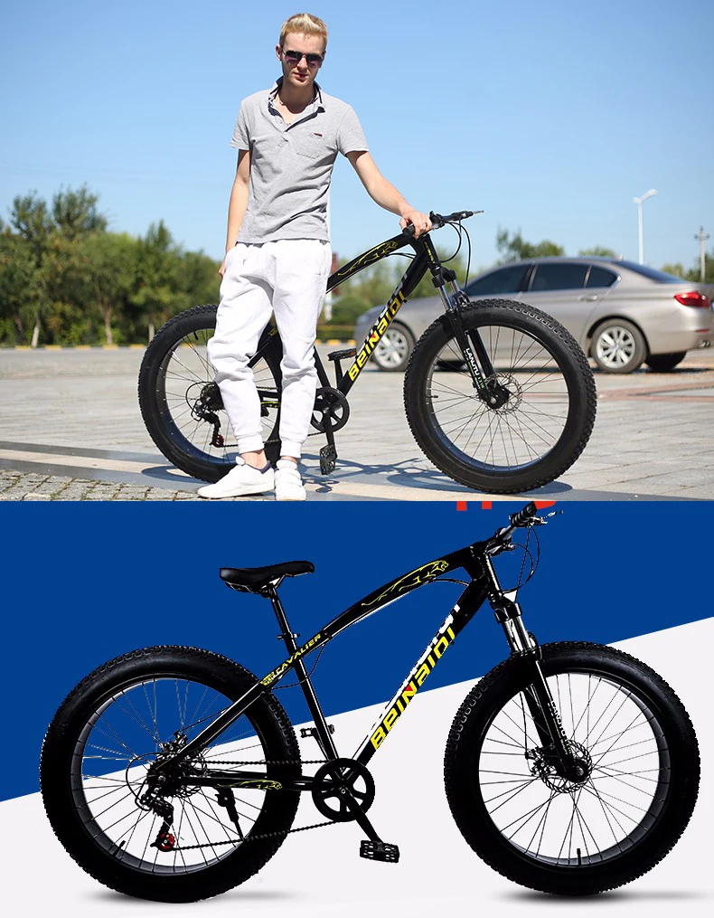 Sale top quality 7/21/24/27 Speed 26x4.0" Fat bike Mountain Bike Snow Bicycle Shock Suspension Fork bicicleta free shipping 24