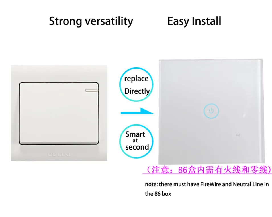 Ewelink App 1 2 3 Gang WiFi Wall Touch Switch Timer Panel 85-250V IOS Andorid Phone Remote UK 86 Standard Smart Home Automation-3