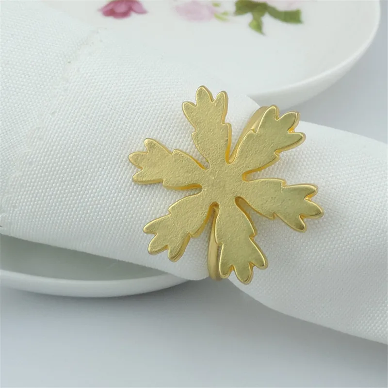 Gold Snowflake Napkin Ring For Christmas,Holidays,Dinners,Parties