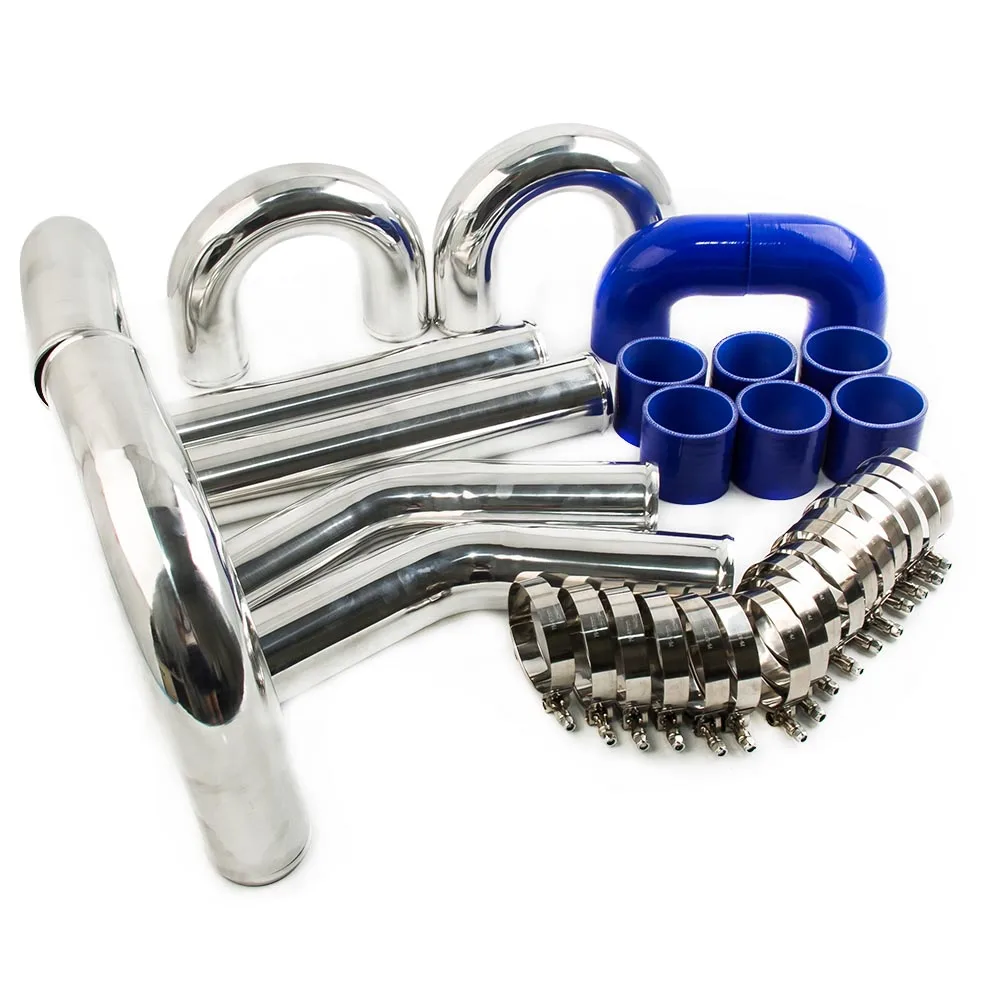 3" Inch 76mm Aluminum Universal Intercooler Turbo Pipe Piping Kit Blue