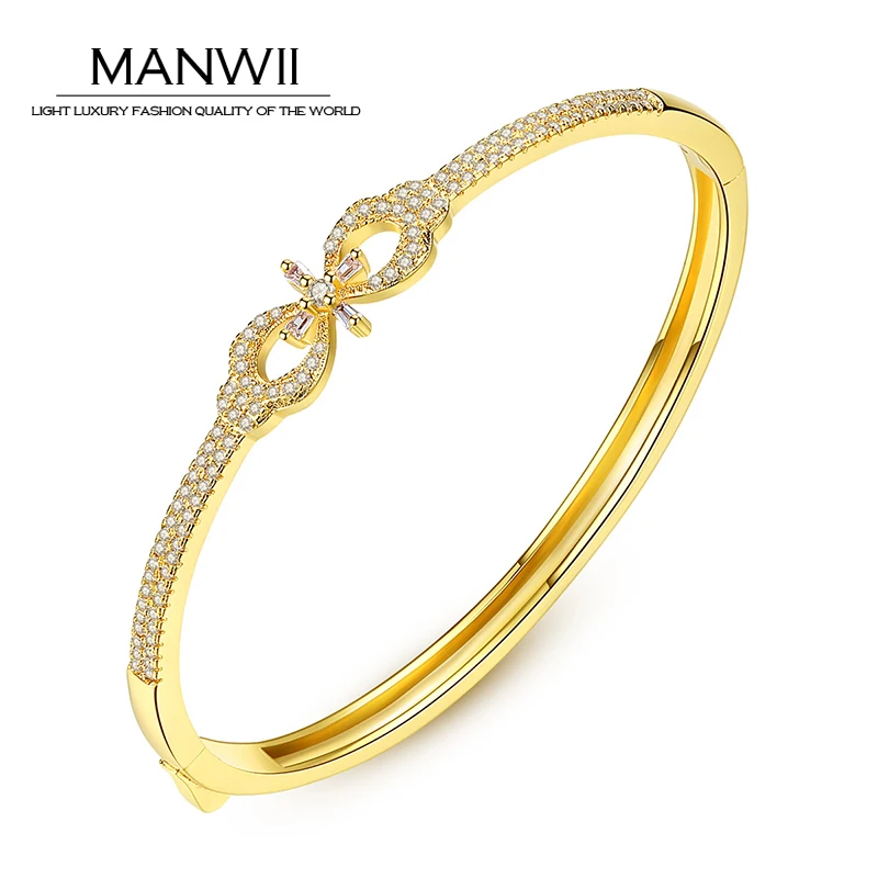 MANWII золотые браслеты и медные AAA циркон Запад стиль Модные женские украшения